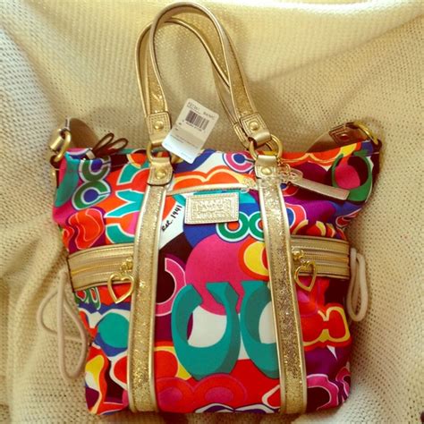 colorful coach purses for cheap|multi colored coach purse.